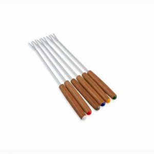 FORCHETTE FONDUTA LEGNO SCURO SET 6 PZ EVA