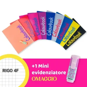 Set 6 quaderni A4 Bicolor Rigo 4F – Quadretti con margine + omaggio